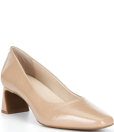 Alex Marie Daphne Shiny Leather Block Heel Pumps