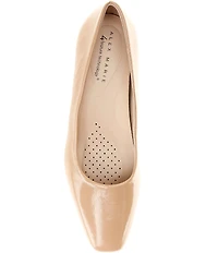 Alex Marie Daphne Shiny Leather Block Heel Pumps