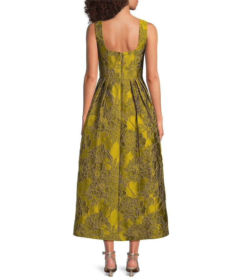 Alex Marie Dressline Audrey Square Neck Sleeveless Jacquard Dress