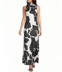 Alex Marie Dressline Sonja Floral Mock Neck Sleeveless Dress