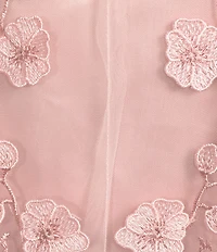 Alex Marie Elise Embroidered Mesh Floral Applique Sleeveless Dress