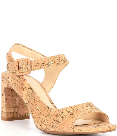 Alex Marie Elizabeth Cork Metallic d'Orsay Dress Sandals