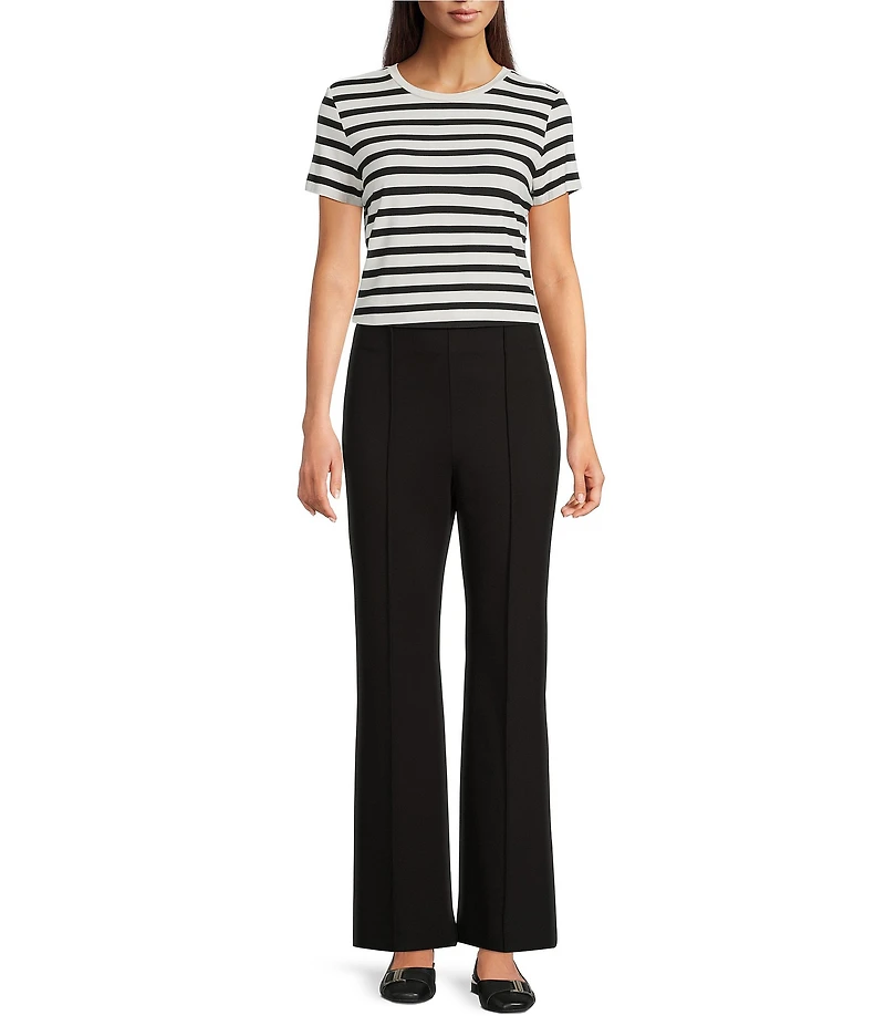 Alex Marie Ellen Jersey Knit Crew Neck Short Sleeve Striped Tee Shirt