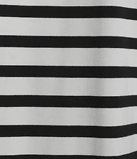 Alex Marie Ellen Jersey Knit Crew Neck Short Sleeve Striped Tee Shirt