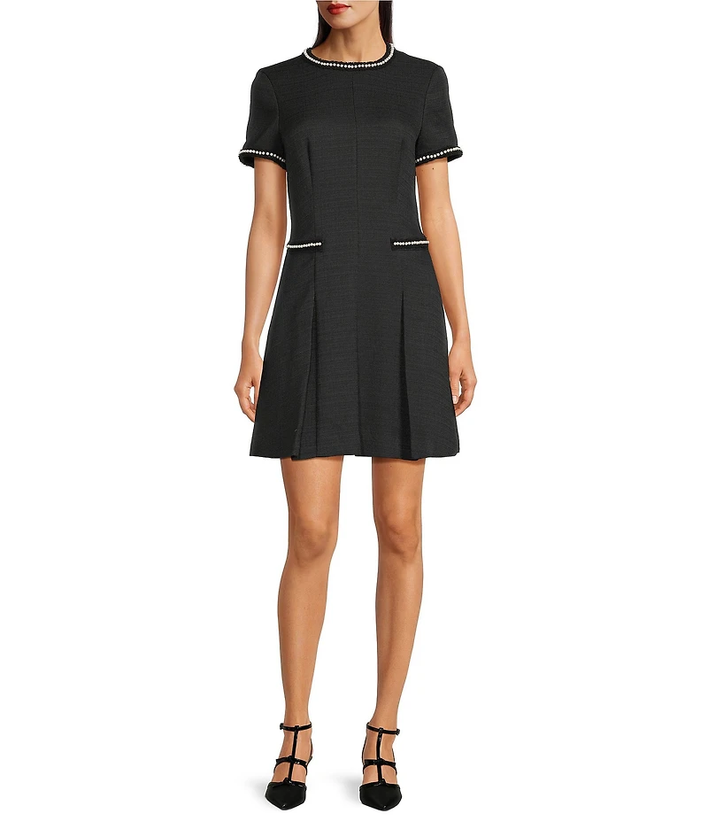 Alex Marie Ellis Pearl Boucle Short Sleeve Dress