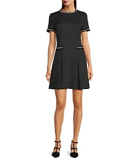 Alex Marie Ellis Pearl Boucle Short Sleeve Dress