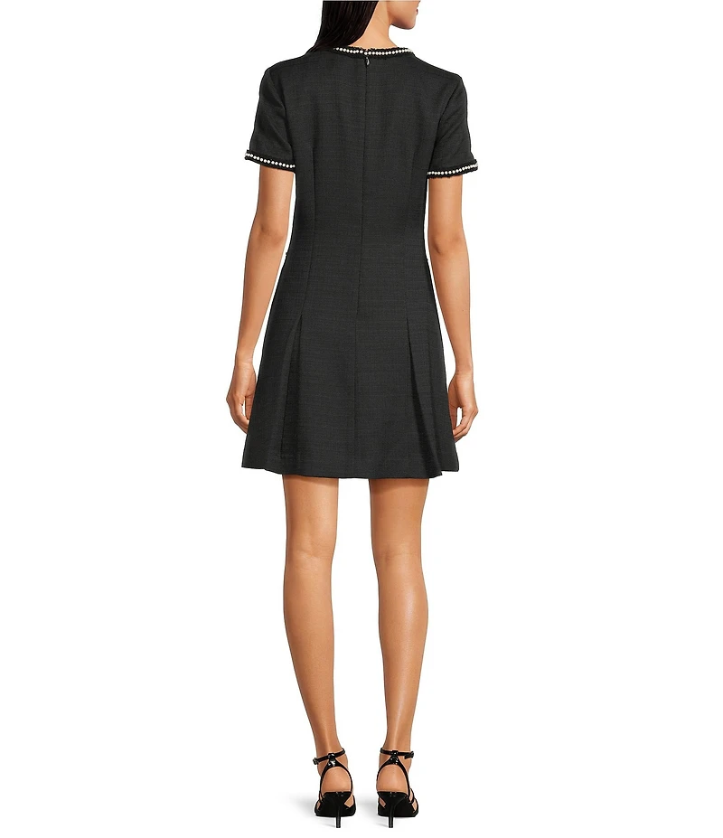 Alex Marie Ellis Pearl Boucle Short Sleeve Dress