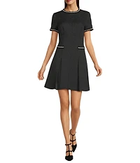 Alex Marie Ellis Pearl Boucle Short Sleeve Dress