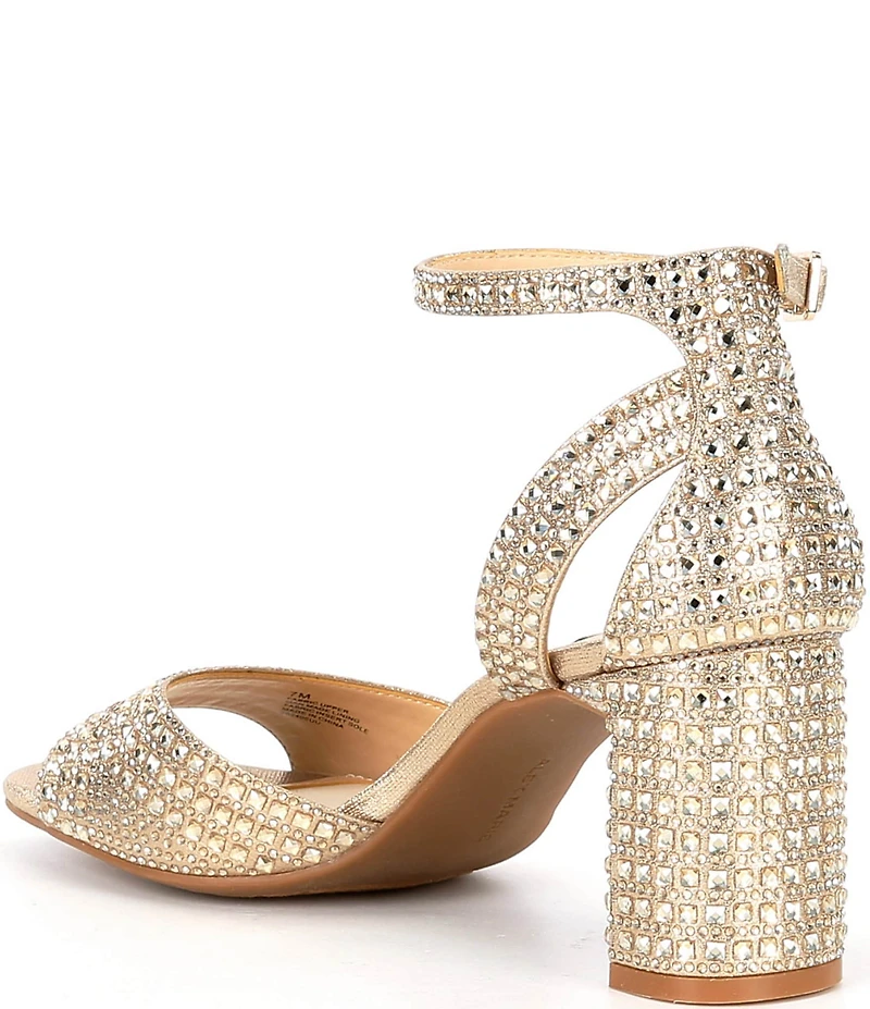 Alex Marie Ellise Rhinestone Embellished Ankle Strap Dress Sandals