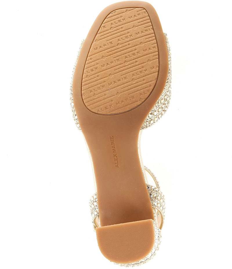 Alex Marie Ellise Rhinestone Embellished Ankle Strap Dress Sandals