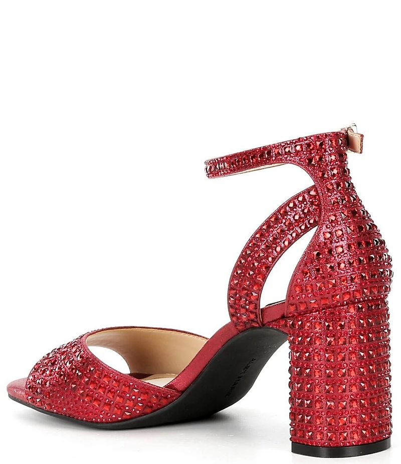 Alex Marie Ellise Rhinestone Embellished Ankle Strap Dress Sandals