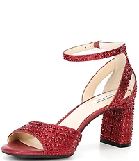 Alex Marie Ellise Rhinestone Embellished Ankle Strap Dress Sandals