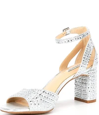Alex Marie Ellise Rhinestone Embellished Ankle Strap Dress Sandals