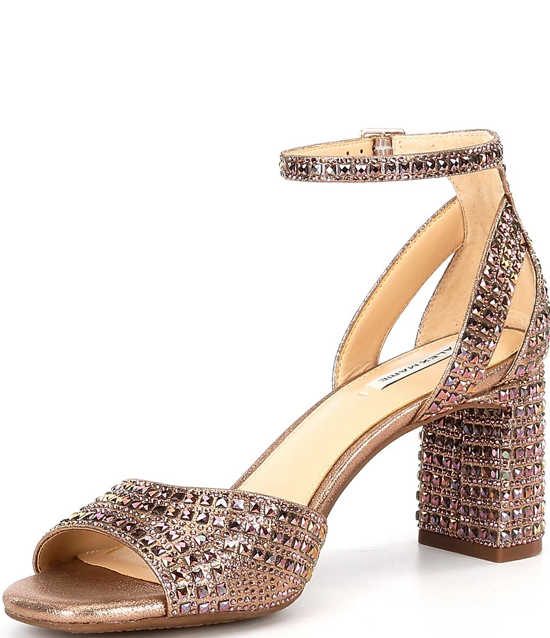 Alex Marie Ellise Rhinestone Embellished Ankle Strap Dress Sandals