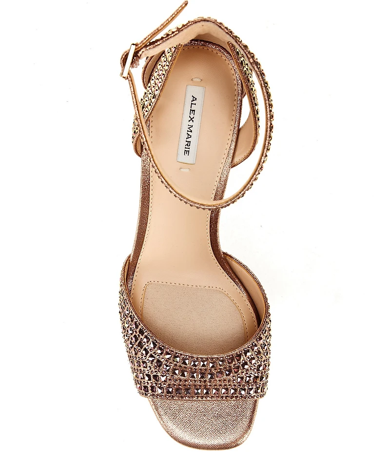Alex Marie Ellise Rhinestone Embellished Ankle Strap Dress Sandals