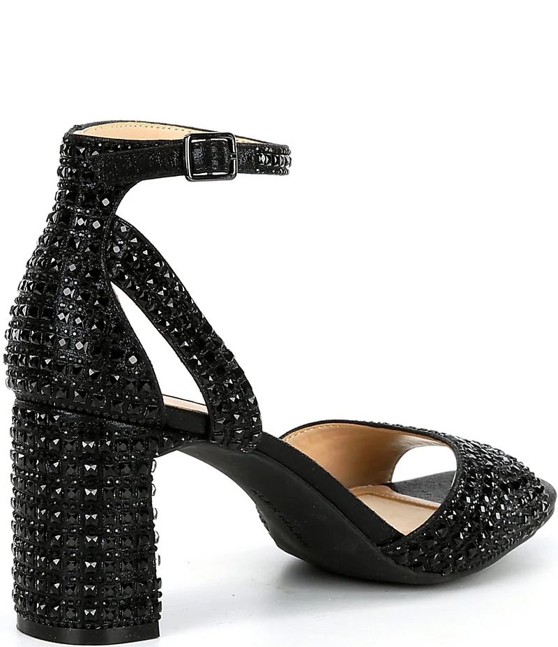 Alex Marie Ellise Rhinestone Embellished Ankle Strap Dress Sandals