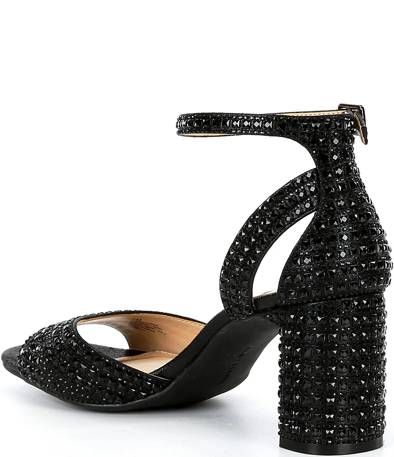 Alex Marie Ellise Rhinestone Embellished Ankle Strap Dress Sandals
