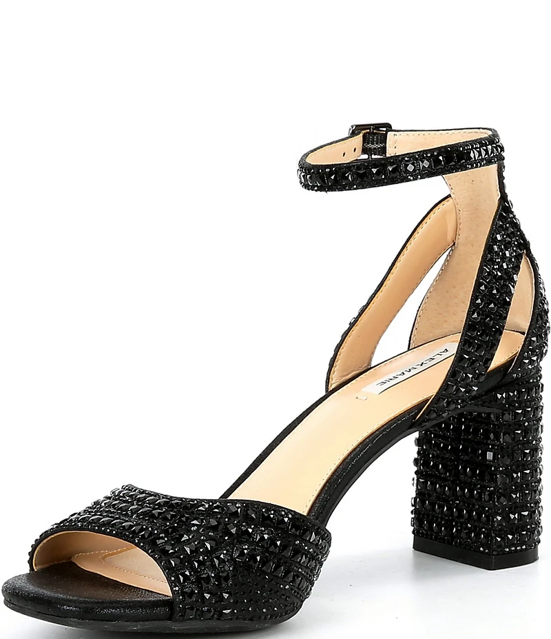 Alex Marie Ellise Rhinestone Embellished Ankle Strap Dress Sandals