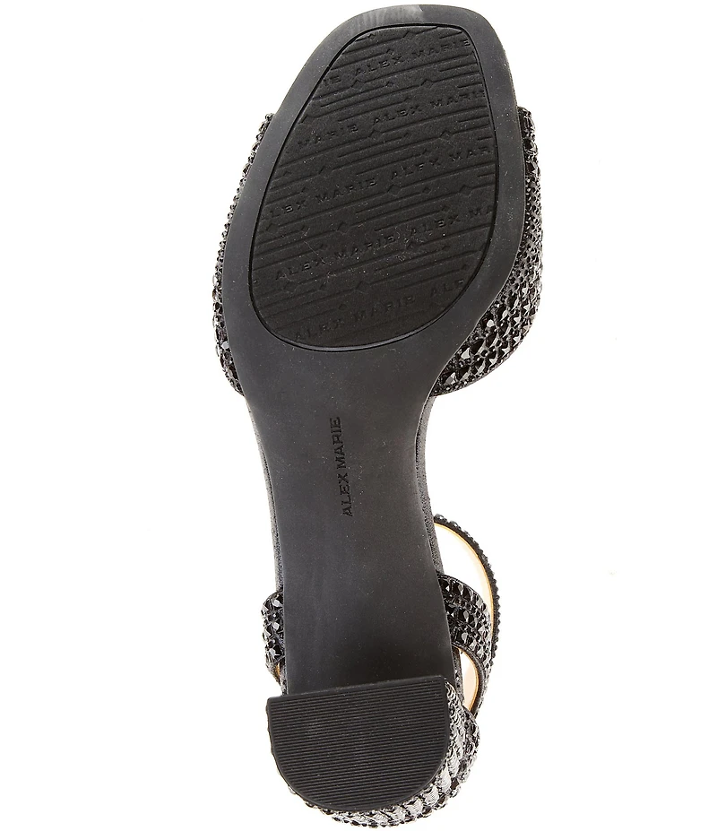 Alex Marie Ellise Rhinestone Embellished Ankle Strap Dress Sandals