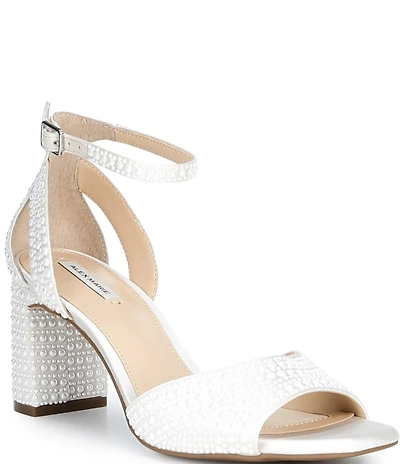 Alex Marie Ellise Two Pearl Embellished Ankle Wrap Dress Sandals