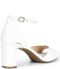 Alex Marie Ellise Two Pearl Embellished Ankle Wrap Dress Sandals