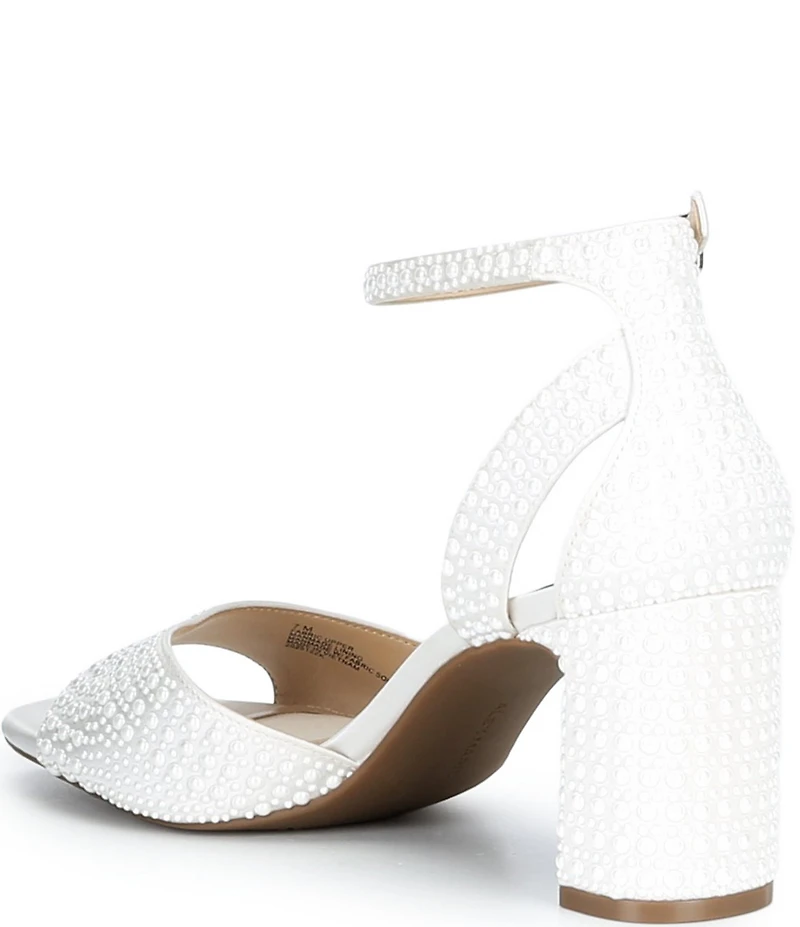 Alex Marie Ellise Two Pearl Embellished Ankle Wrap Dress Sandals