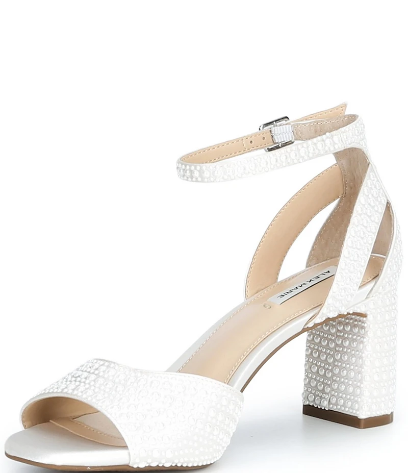 Alex Marie Ellise Two Pearl Embellished Ankle Wrap Dress Sandals