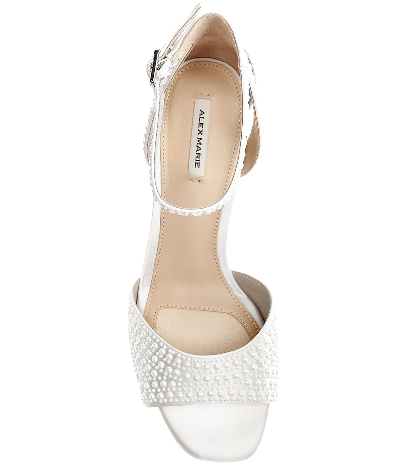 Alex Marie Ellise Two Pearl Embellished Ankle Wrap Dress Sandals