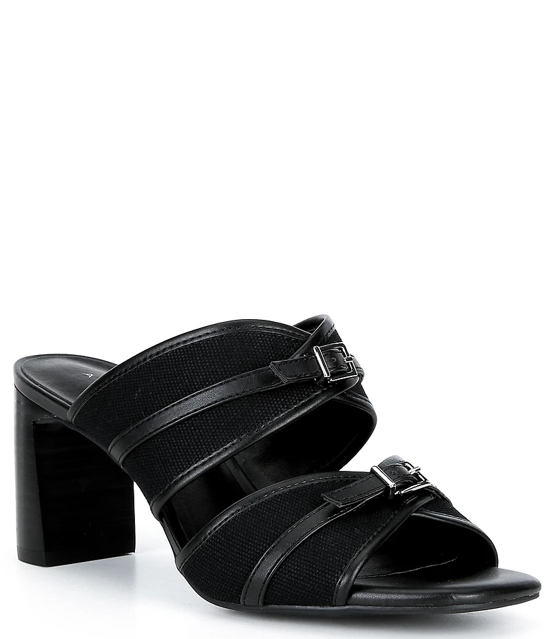 Alex Marie Ellodie Buckle Block Heel Slide Sandals