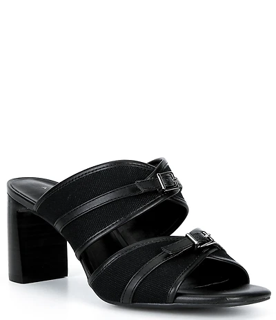 Alex Marie Ellodie Buckle Block Heel Slide Sandals