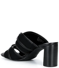 Alex Marie Ellodie Buckle Block Heel Slide Sandals