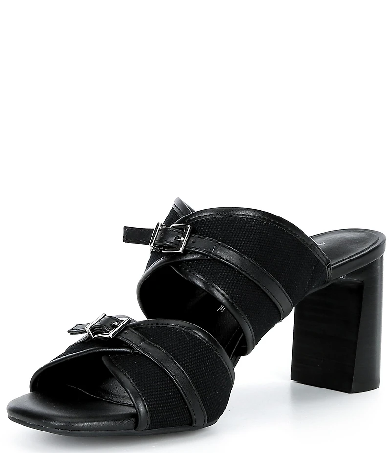 Alex Marie Ellodie Buckle Block Heel Slide Sandals