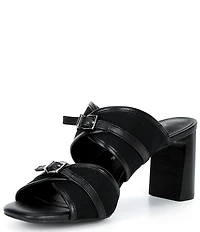 Alex Marie Ellodie Buckle Block Heel Slide Sandals