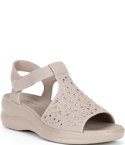 Alex Marie Erica Washable Jewel Embellished Platform Sandals