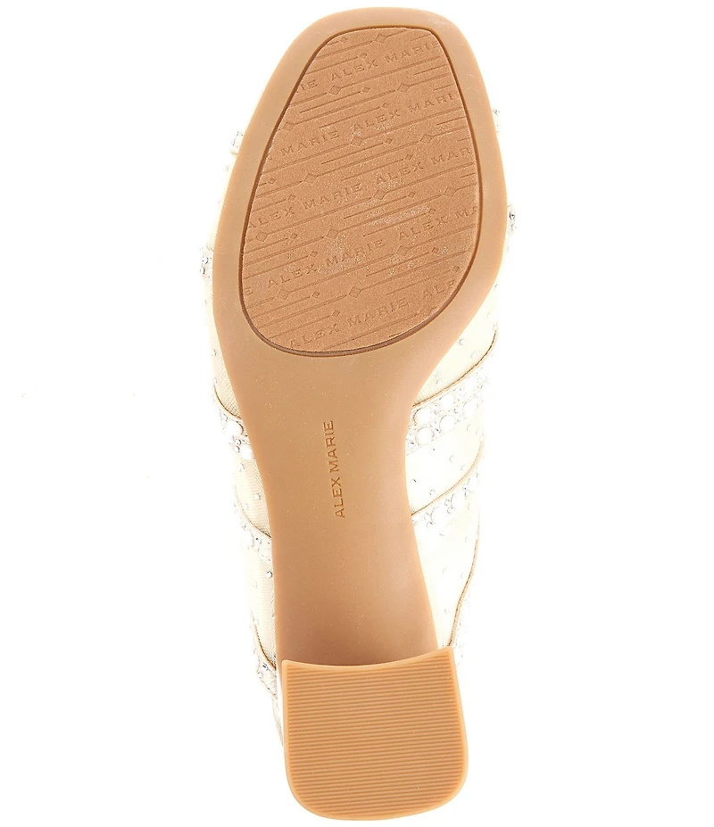 Alex Marie Evelyn Mesh Pearl Double Bow Dress Slide Sandals