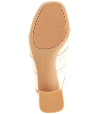 Alex Marie Evelyn Mesh Pearl Double Bow Dress Slide Sandals