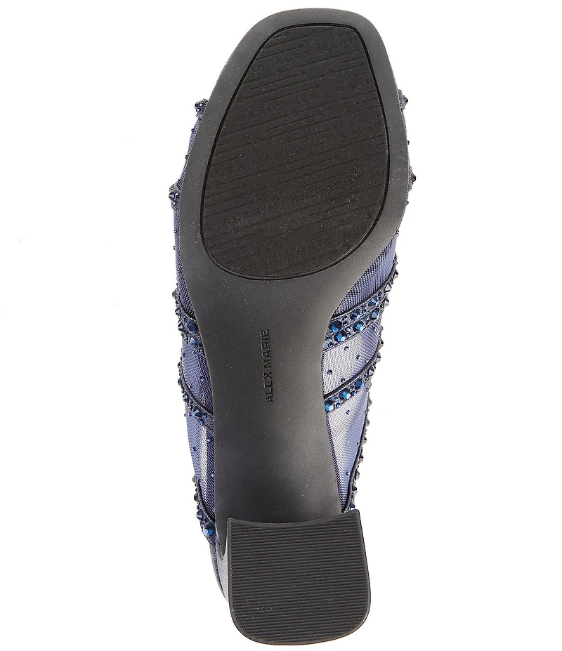 Alex Marie Evelyn Mesh Rhinestone Double Bow Dress Slide Sandals