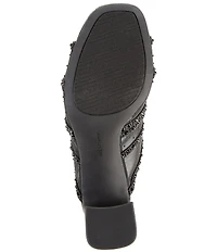 Alex Marie Evelyn Mesh Rhinestone Double Bow Dress Slide Sandals