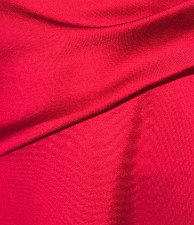 Alex Marie Fabiana Asymmetrical Faux Wrap Flounce Long Sleeve Asymmetrical Dress