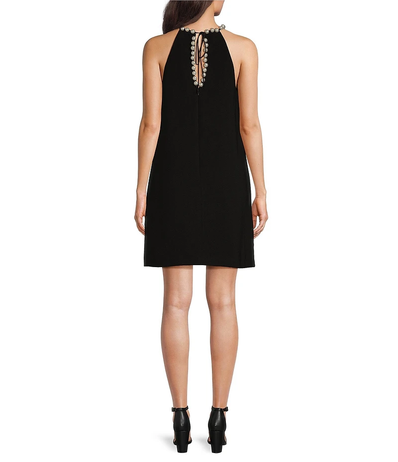 Alex Marie Felice Sleeveless Keyhole Neck Crepe Dress