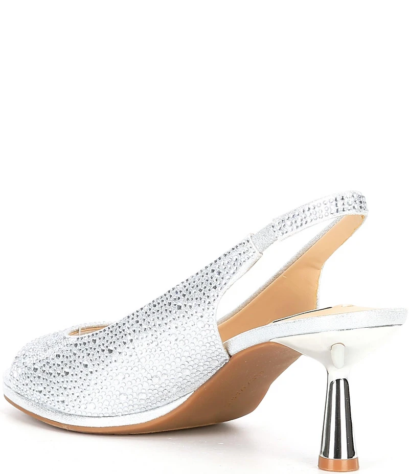 Alex Marie Florenze Rhinestone Peep Toe Slingback Dress Sandals