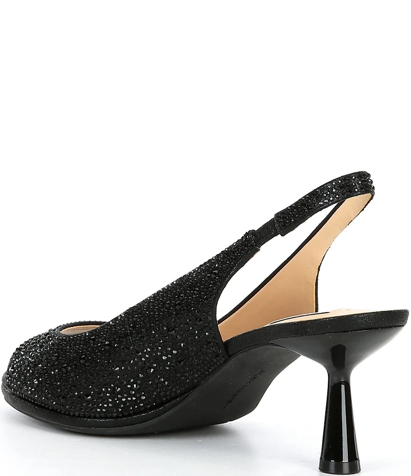 Alex Marie Florenze Rhinestone Peep Toe Slingback Dress Sandals