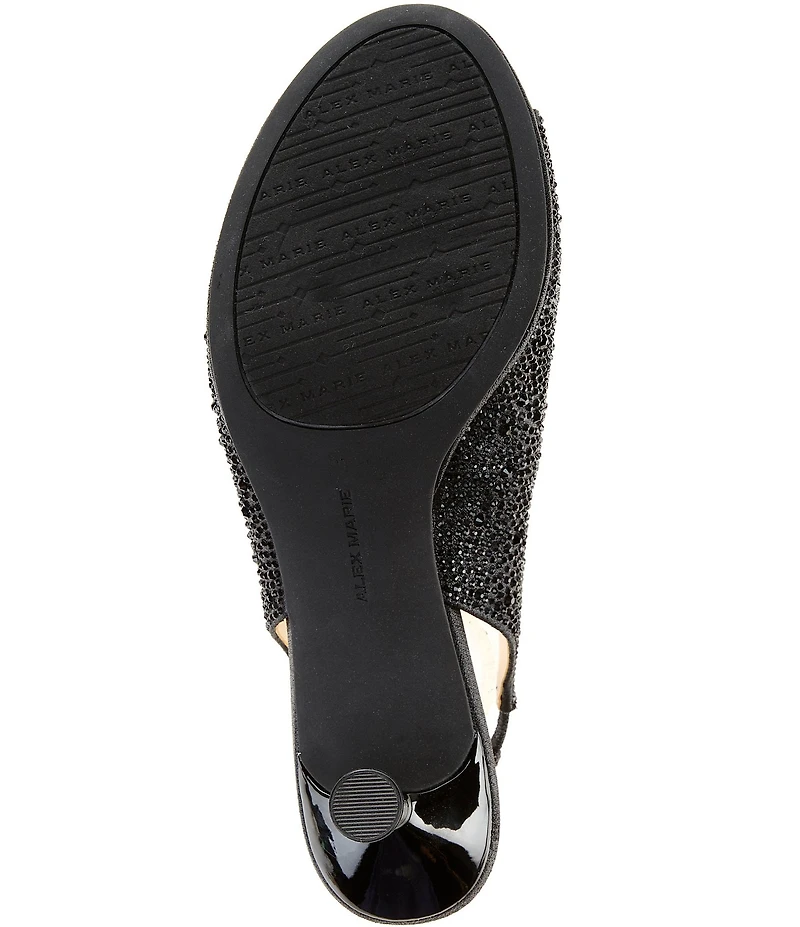 Alex Marie Florenze Rhinestone Peep Toe Slingback Dress Sandals