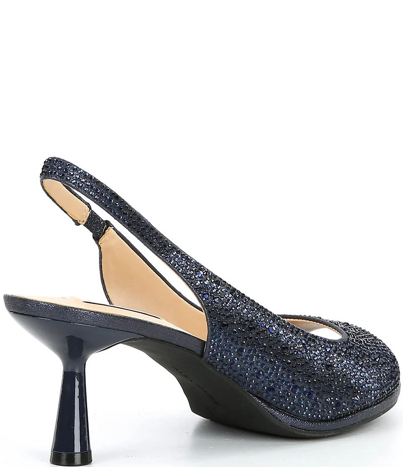 Alex Marie Florenze Rhinestone Peep Toe Slingback Dress Sandals