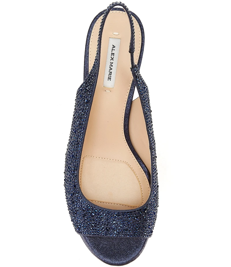 Alex Marie Florenze Rhinestone Peep Toe Slingback Dress Sandals