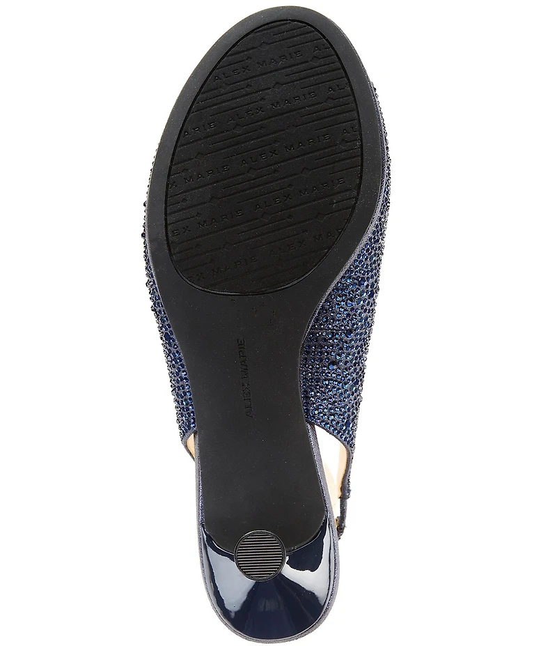 Alex Marie Florenze Rhinestone Peep Toe Slingback Dress Sandals