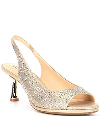 Alex Marie Florenze Rhinestone Peep Toe Slingback Dress Sandals