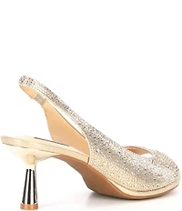 Alex Marie Florenze Rhinestone Peep Toe Slingback Dress Sandals