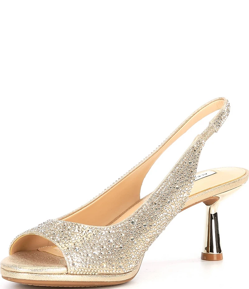 Alex Marie Florenze Rhinestone Peep Toe Slingback Dress Sandals