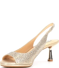 Alex Marie Florenze Rhinestone Peep Toe Slingback Dress Sandals